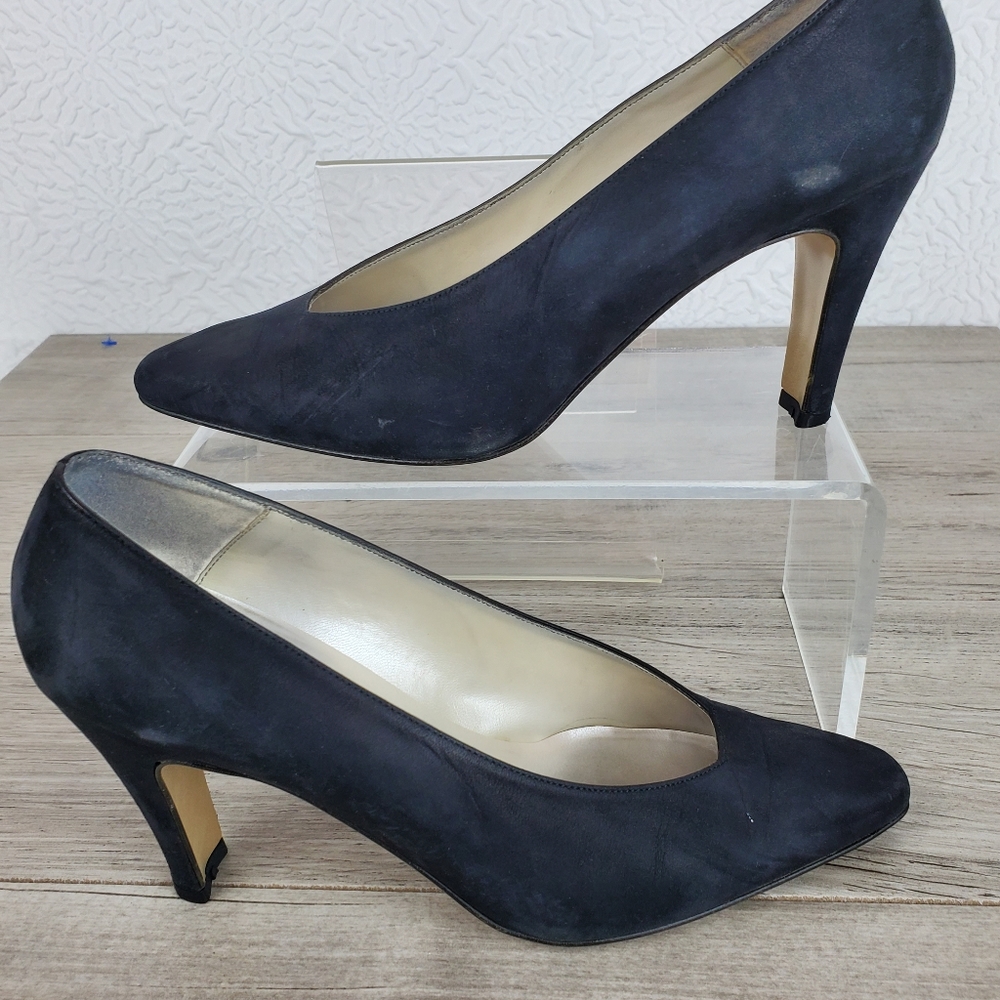 Proxy black suede heels
